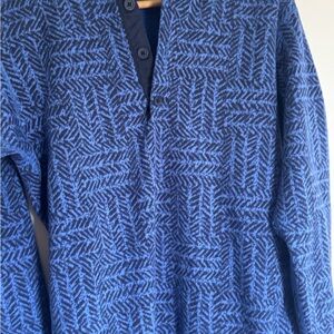 Patagonia Blue Patterned Crewneck Sweater